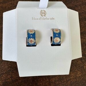 House of Harlow 1960 Blue and White Floral Earrings